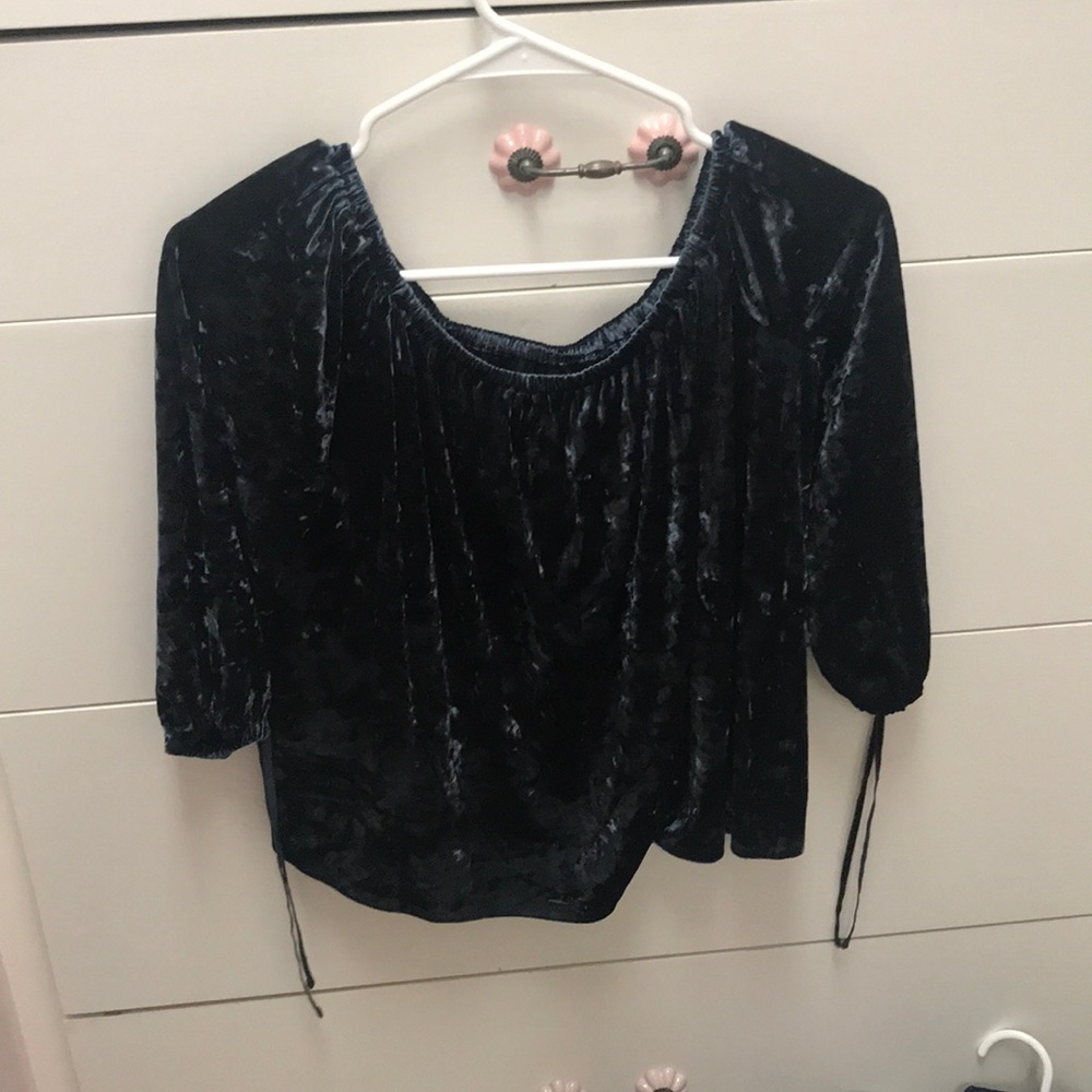 Velvet shirt navy blue